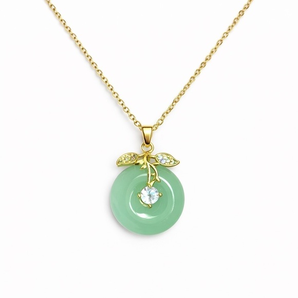 Anthropologie Jewelry - 🔥 Mint Green Pendant Necklace with Zirconia